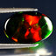 3.83 ct Oval Cabochon (13.76 x 9.05 mm) Ethiopian Flashing Black Opal