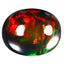 3.53 ct Eye-popping Oval Cabochon (12.00 x 9.81 mm) Flashing Black Opal Gemstone
