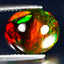 3.45 ct Oval Cabochon(12.01 x 10.02 mm)Ethiopian 360 Degree Flashing Black Opal
