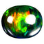 2.52 ct Pretty Oval Cabochon(11.12 x 9.12 mm)Ethiopian Flashing Black Opal Stone