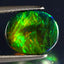 2.52 ct Pretty Oval Cabochon(11.12 x 9.12 mm)Ethiopian Flashing Black Opal Stone