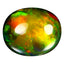 2.74 ct Premium Oval Cabochon (11.10 x 9.07 mm) Ethiopian Flashing Black Opal