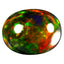 1.74 ct Fabulous Oval Cabochon (10.13 x 7.96 mm) Ethiopian Flashing Black Opal