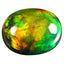 1.74 ct Elegant Oval Cabochon (10.14 x 7.97 mm) Ethiopian Flashing Black Opal