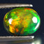 1.74 ct Elegant Oval Cabochon (10.14 x 7.97 mm) Ethiopian Flashing Black Opal