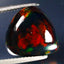 7.20 ct Impressive Pear Cabochon(14.23 x 13.28 mm)Ethiopian Flashing Black Opal