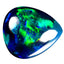 7.60 ct Pear Cabochon(16.35 x 14.37 mm)Ethiopian 360 Degree Flashing Black Opal
