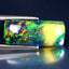 5.36 ct Cushion Cabochon(19.18 x 8.14 mm)Ethiopian Flashing Black Opal Gemstone