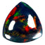 4.59 ct Triangle Cabochon (12.48 x 12.55 mm) Ethiopian Flashing Black Opal Stone