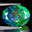 2.77 ct Flashing Oval(11.87 x 9.34 mm)Flashing 360 Degree Multicolor Black Opal