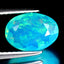 1.50 ct Pretty Oval (9.96 x 7.14 mm) Heated Ethiopia Blue Opal Loose Gemstone
