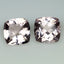 2.61 ct (2pcs) MATCHING PAIR Cushion (7.12 x 7.11 mm) Peach Pink Morganite Stone