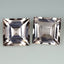 3.10 ct(2pcs)MATCHING PAIR Princess(7.03 x 6.97 mm)Peach Pink Morganite Stone