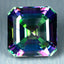 4.53 ct Princess Shape (8.90 x 8.89 mm) Green Mystic Fire Topaz Genuine Gemstone