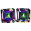 9.55 ct(2pcs)MATCHING PAIR Princess(9.22 x 9.16 mm)Mystic Fire Topaz Gemstone