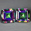9.55 ct(2pcs)MATCHING PAIR Princess(9.22 x 9.16 mm)Mystic Fire Topaz Gemstone