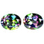 9.85 ct(2pcs)MATCHING PAIR Oval(11.06 x 8.97 mm)Green Mystic Fire Topaz Stone