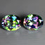 9.85 ct(2pcs)MATCHING PAIR Oval(11.06 x 8.97 mm)Green Mystic Fire Topaz Stone