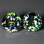 7.52 ct (2pcs) MATCHING PAIR 9 mm Round Cut Green Mystic Fire Topaz Gemstone