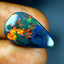 8.76 ct Exquisite Pear Cabochon (21.09 x 13.14 mm) Ethiopian Flashing Black Opal