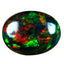 6.47 ct Fantastic Oval Cabochon (15.85 x 12.19 mm) Ethiopian Flashing Black Opal