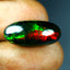 5.24 ct Awe-inspiring Oval Cabochon(19.52 x 9.11 mm)Flashing Black Opal Gemstone
