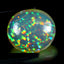 22.06 ct Oval Cabochon (22.77 x 20.74 mm) Natural Play of Colors Rainbow Opal