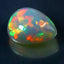 15.34 ct Pear Cabochon (21.21 x 17.04 mm) Natural Play of Colors Rainbow Opal