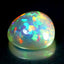 16.90 ct Pear Cabochon (19.44 x 19.29 mm) Natural Play of Colors Rainbow Opal