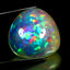 16.90 ct Pear Cabochon (19.44 x 19.29 mm) Natural Play of Colors Rainbow Opal