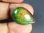 15.80 ct Pear Cabochon (24.42 x 16.49 mm) Ethiopian Flashing Black Opal