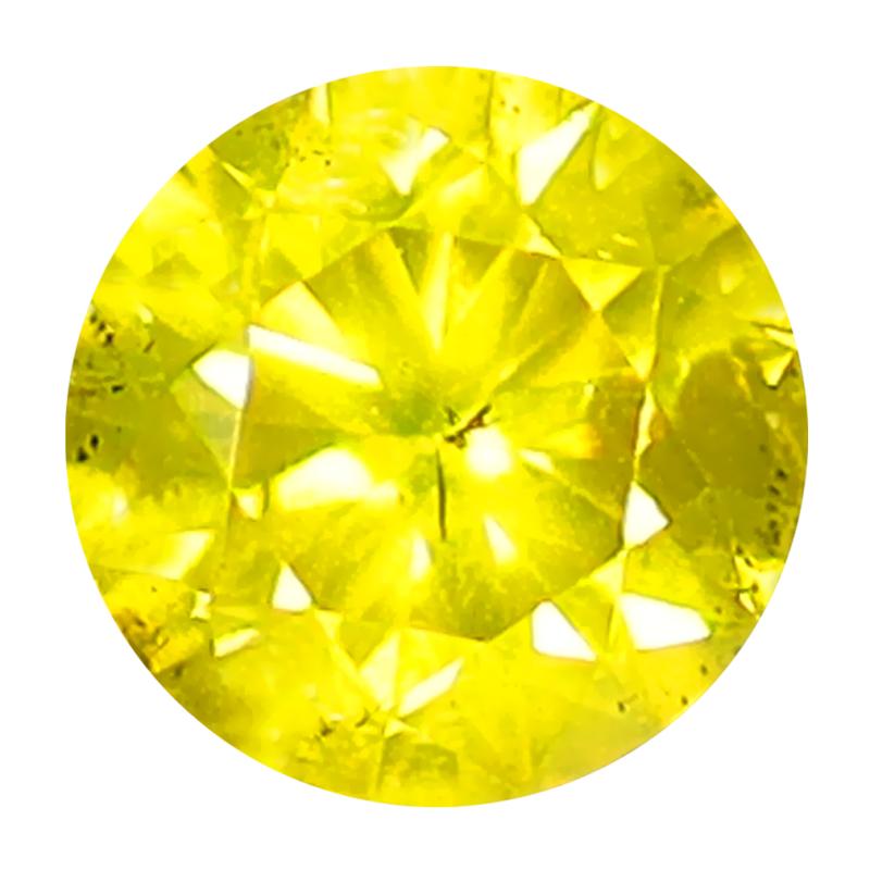 0.43 ct Flashing Round Cut (5 x 5 mm) SI Clarity Fancy Vivid Yellow Yellow Diamond Loose Stone