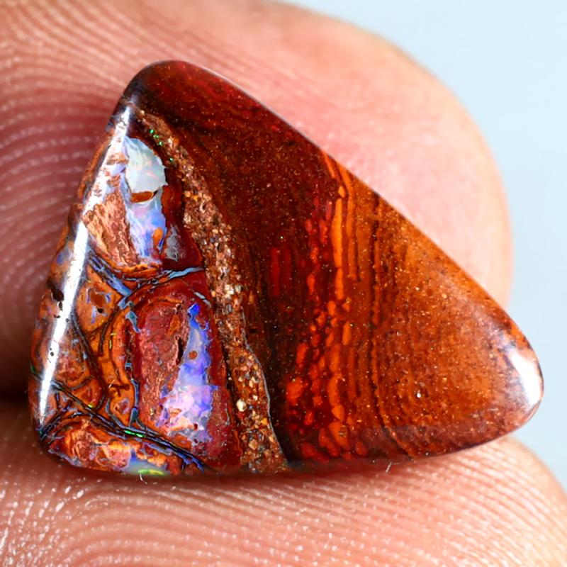 5.17 ct Magnificent Fancy Shape (16 x 14 mm) Multi Color Australian Koroit Boulder Opal Natural Loose Gemstone