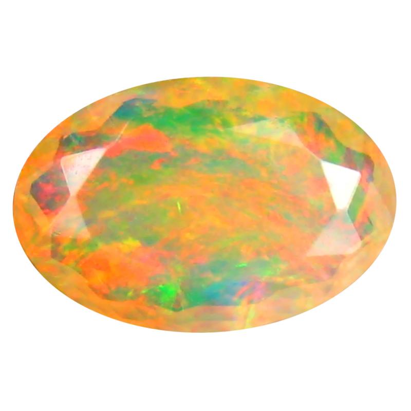 1.43 ct Extraordinary Oval (11 x 8 mm) Un-Heated Ethiopia Rainbow Opal Loose Gemstone