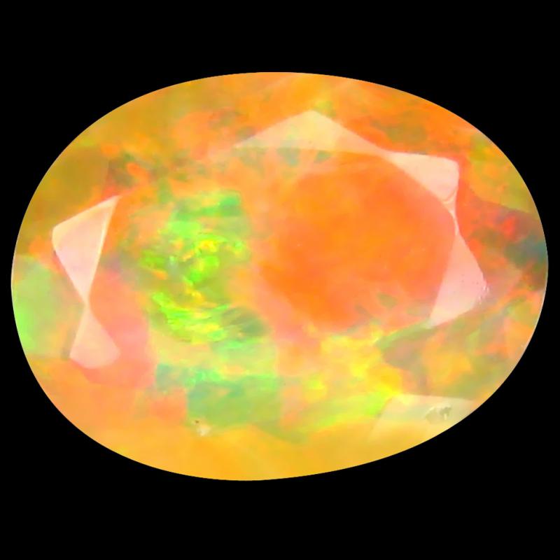 1.66 ct Beautiful Oval (11 x 8 mm) Un-Heated Ethiopia Rainbow Opal Loose Gemstone