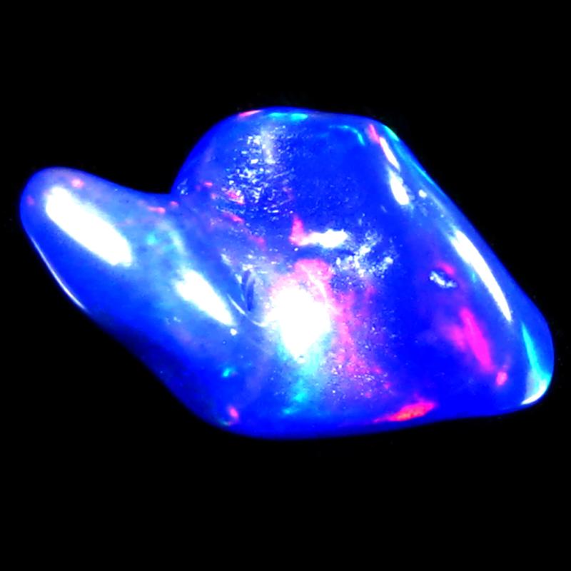 3.24 ct Dazzling Fancy Cut (17 x 11 mm) Ethiopia Play of Colors Blue Opal Natural Gemstone