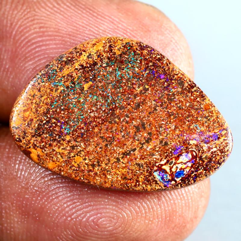 7.91 ct Incomparable Fancy Shape (24 x 16 mm) Multi Color Australian Koroit Boulder Opal Natural Loose Gemstone