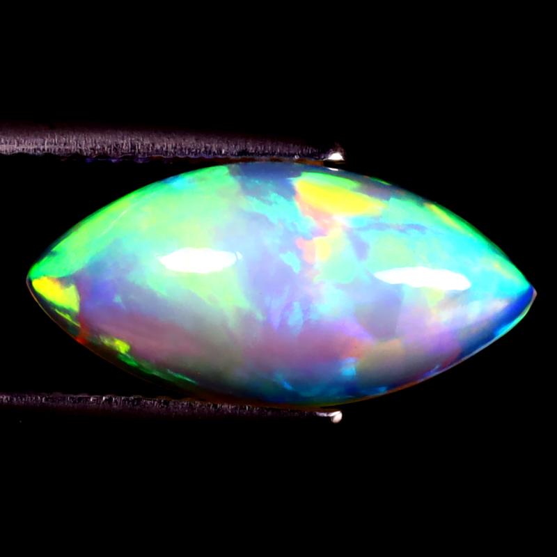 3.15 ct Valuable Marquise (16 x 8 mm) Ethiopian 360 Degree Flashing Rainbow Opal Natural Gemstone