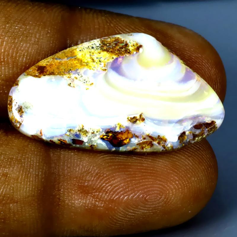 13.69 ct Wonderful Fancy Shape (29 x 17 mm) Multi Color Australian Koroit Boulder Opal Natural Loose Gemstone