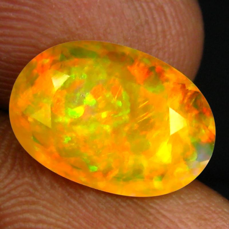 1.89 ct Fabulous Oval (12 x 8 mm) Un-Heated Ethiopia Rainbow Opal Loose Gemstone