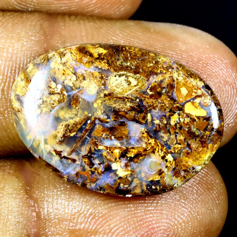 14.31 ct Sparkling Fancy Shape (24 x 17 mm) Multi Color Australian Koroit Boulder Opal Natural Loose Gemstone