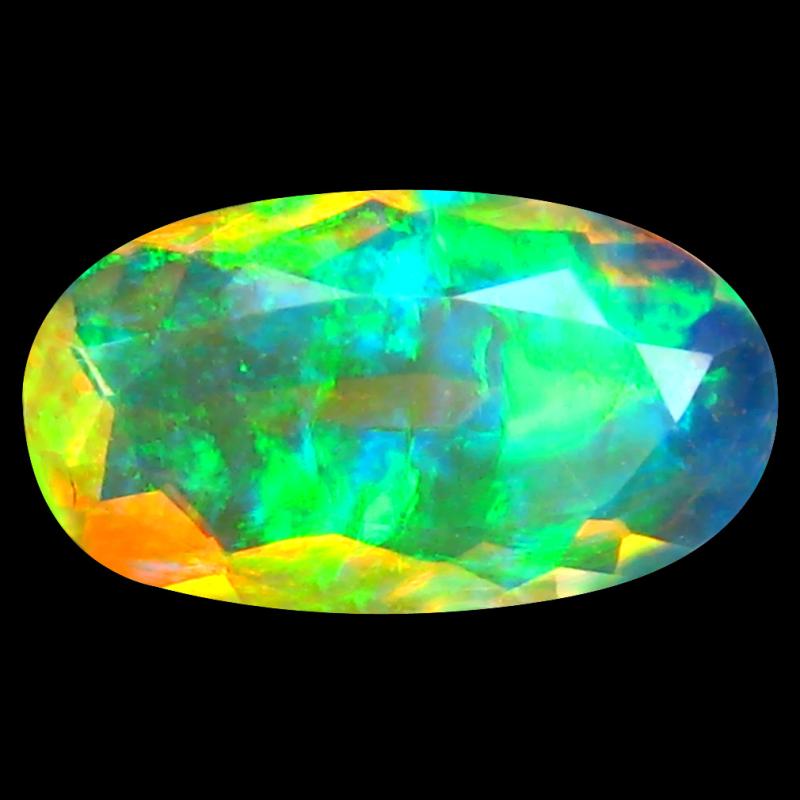 1.24 ct Gorgeous Oval (12 x 7 mm) Un-Heated Ethiopia Rainbow Opal Loose Gemstone