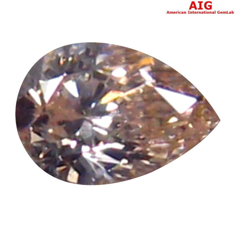0.09 ct AIG Certified Spectacular Pear Cut (3 x 2 mm) Unheated / Untreated J (Near Colorless) Diamond Loose Stone