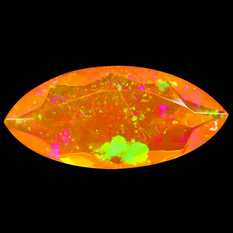 2.12 ct Remarkable Marquise Cut (16 x 8 mm) Heated Natural Orange Fire Opal Loose Gemstone