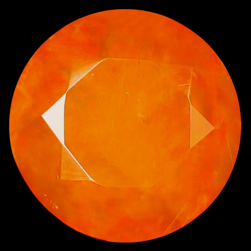 3.36 ct Flashing Round Cut (11 x 11 mm) Heated Natural Orange Fire Opal Loose Gemstone