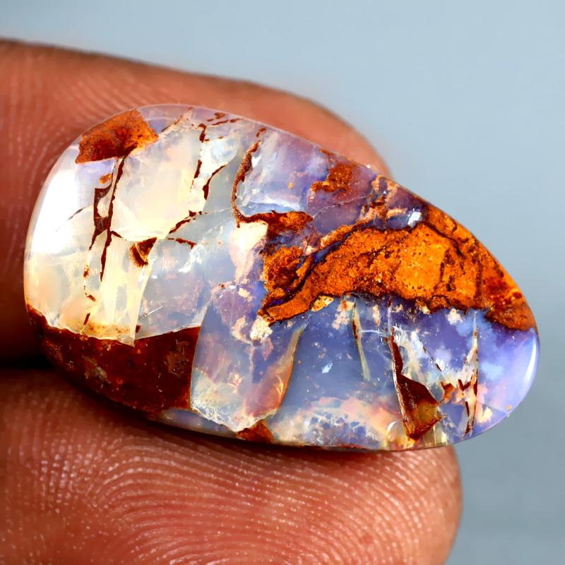 13.47 ct Great looking Fancy Shape (26 x 15 mm) Multi Color Australian Koroit Boulder Opal Natural Loose Gemstone