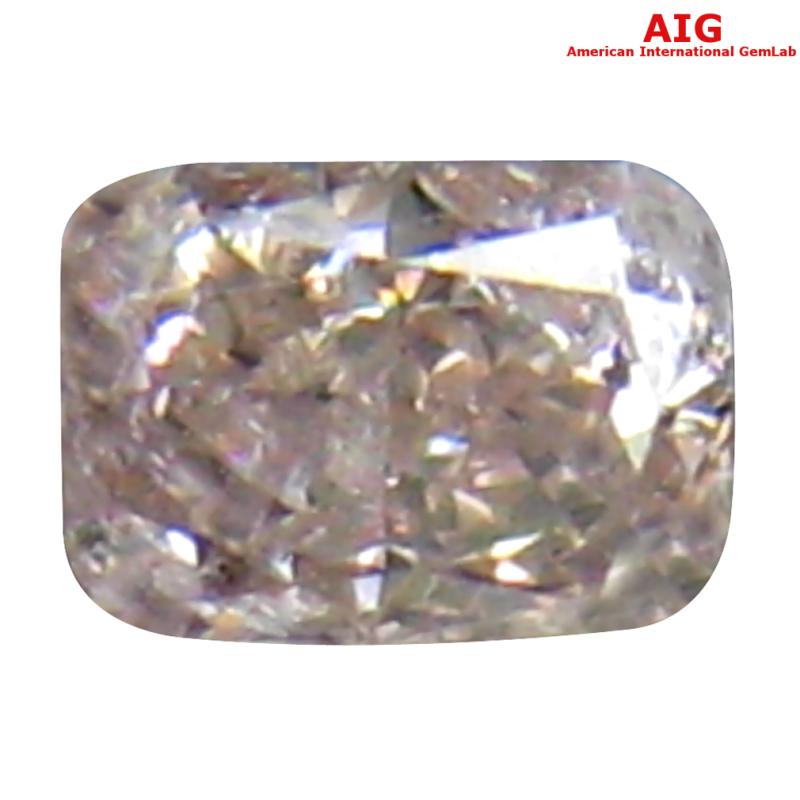 0.12 ct AIG Certified Eye-catching Cushion Cut (3 x 2 mm) Unheated / Untreated Fancy Pink Diamond Loose Stone