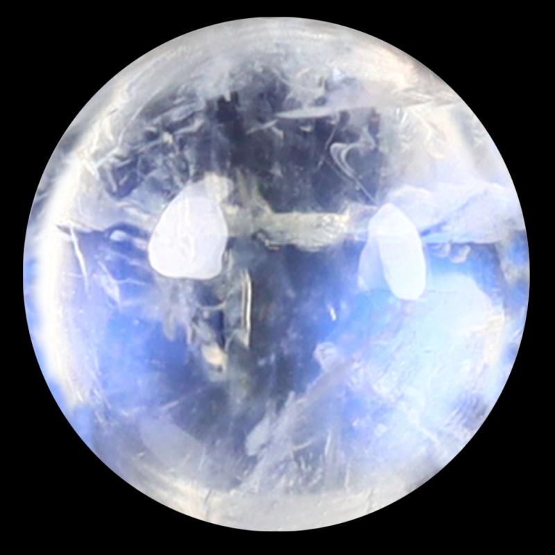 1.84 ct AAA Outstanding Round Cabochon Shape (7 x 7 mm) Rainbow Blue Moonstone Natural Gemstone