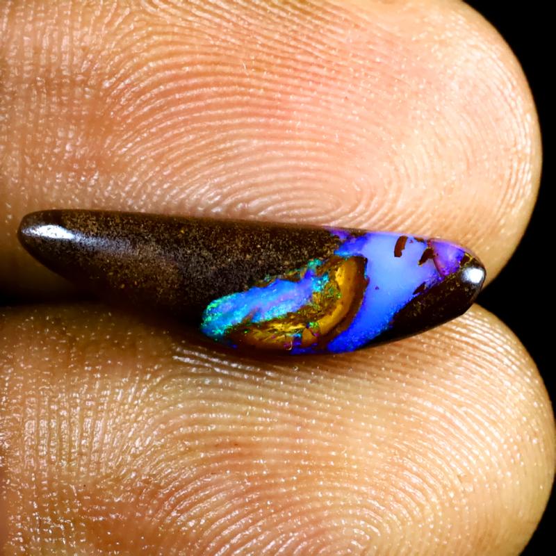 4.38 ct Marvelous Fancy Shape (19 x 5 mm) Multi Color Australian Koroit Boulder Opal Natural Loose Gemstone