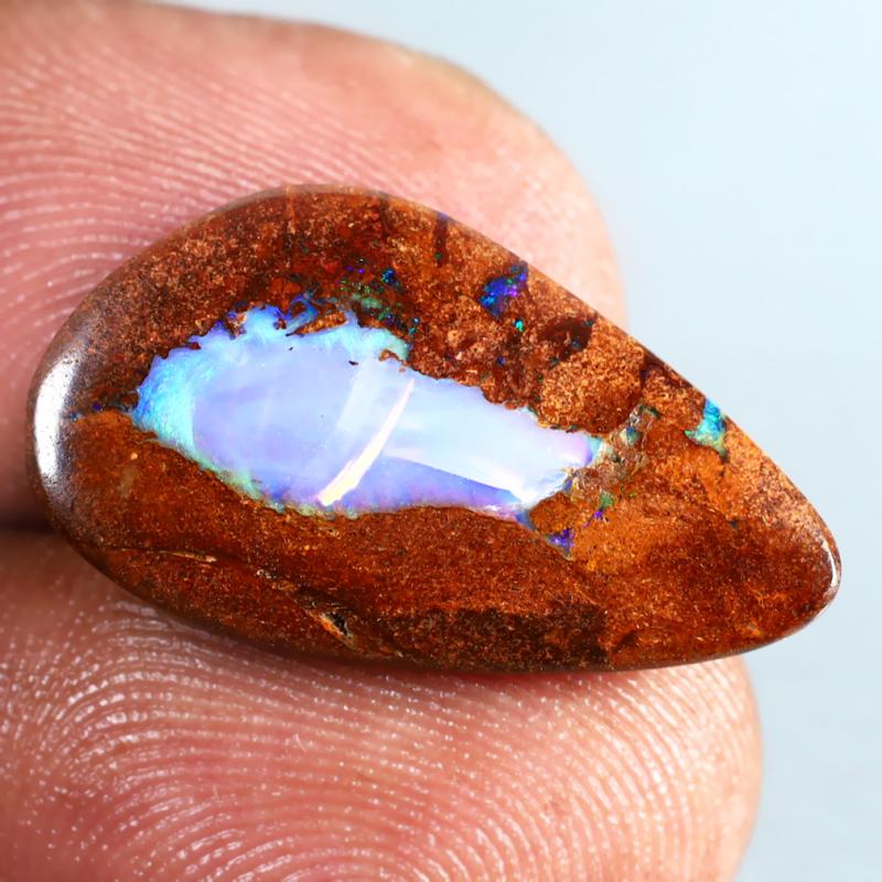 4.90 ct Eye-popping Fancy Shape (22 x 12 mm) Multi Color Australian Koroit Boulder Opal Natural Loose Gemstone